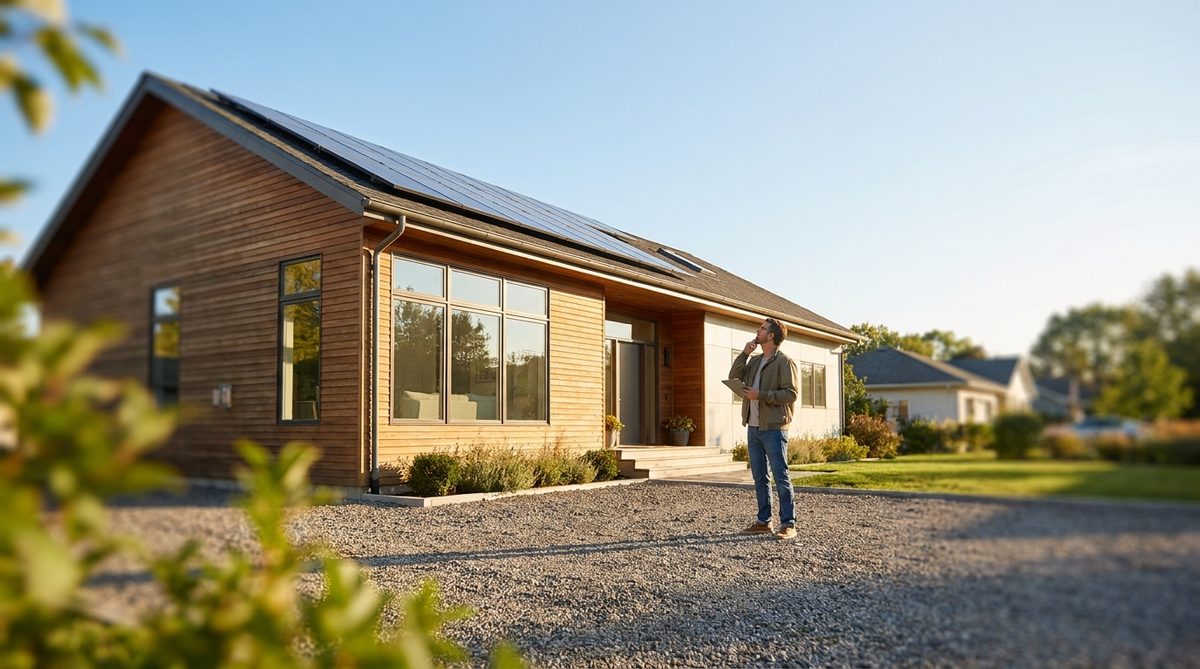 Homeowner Assessing Roof Readiness For Switching To Solar
