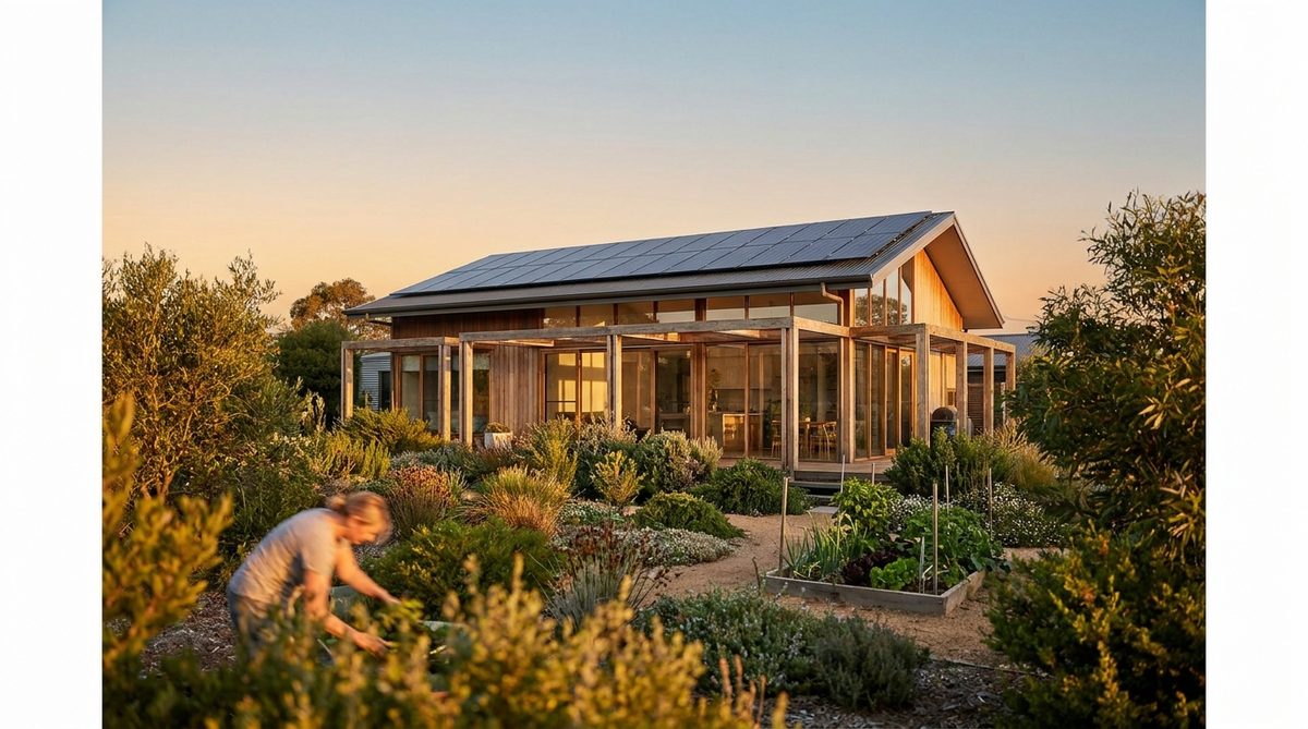 Modern Eco-Friendly Home With Rooftop Solar And Green Garden