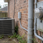 Houston Electric Rates: How To Compare Plans, Read The Efl, And Avoid Surprise Bills An air conditioning unit beside a brick house wall with an electricity meter