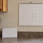 A Kitchen Calendar With One Date Circled Beside An Unopened Letter