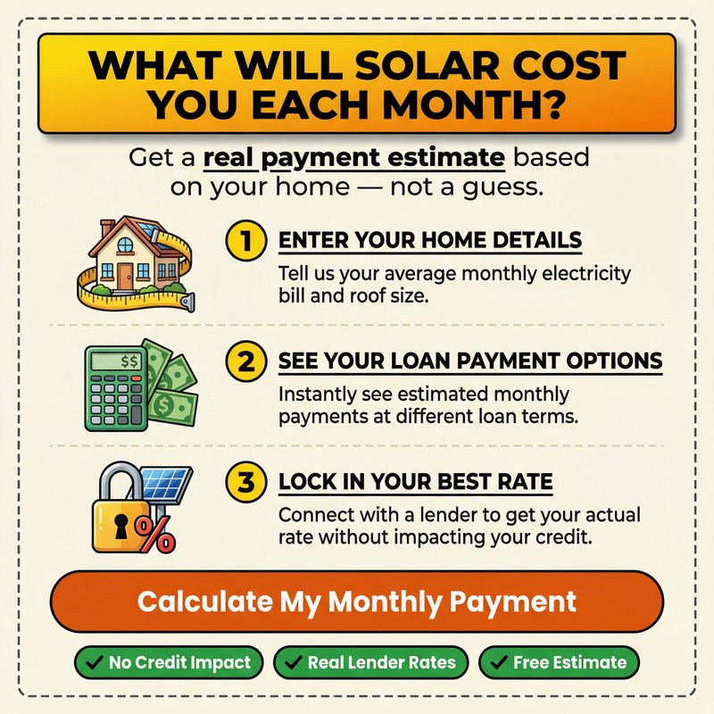 Solar Loan Calculator: Estimate Monthly Payments &Amp; Total Cost 1 See Your Solar Savings - Calculate My Monthly Payment